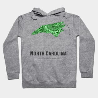 North Carolina state map abstract green Hoodie